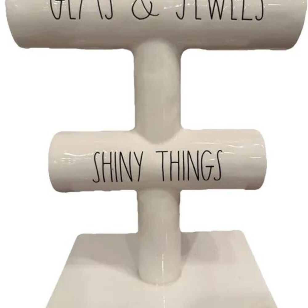 Rae Dunn Ceramic Jewelry Stand White Minimalist Organizer Bracelets & Watch's